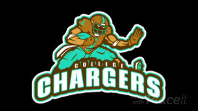 Animated Sports Logo Maker Featuring a Running Football Player Graphic