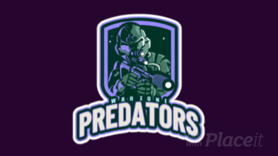 Animated Gaming Logo Maker Featuring a Shooter Aiming with a Sniper