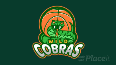 Sports Logo Maker for a Basketball Team with an Animated Cobra Graphic a336x-2936
