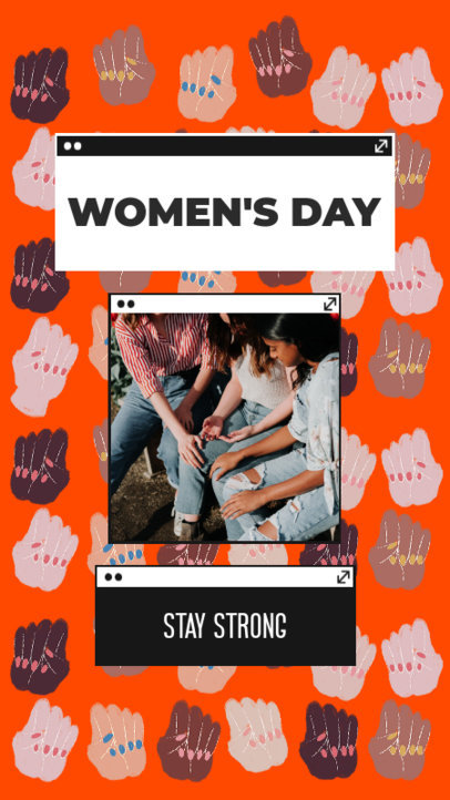 Instagram Story Maker for Women's Day with Female Fist Graphics