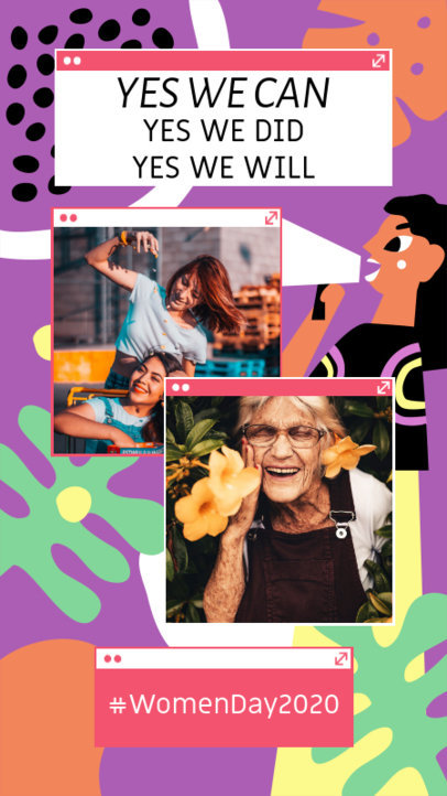 Instagram Story Generator Featuring an Empowering Quote for Women's Day