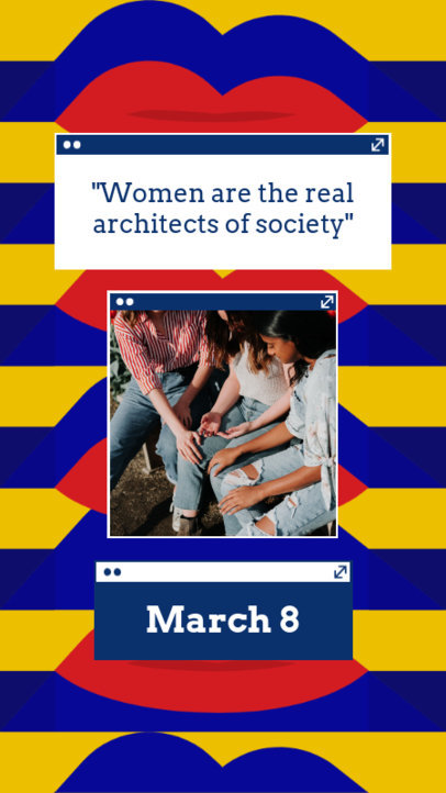 Women's Day Instagram Story Creator with a Colorful Background and an Inspiring Quote 2261w