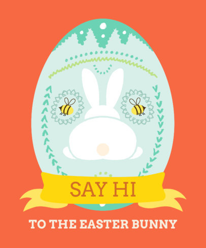Easter T-Shirt Design Maker Featuring a Funny Bunny Graphic