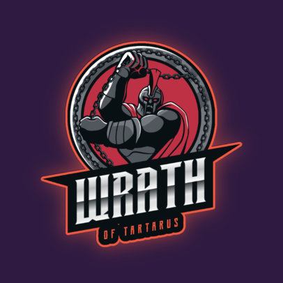 Gaming Logo Template Featuring a Fierce Spartan Warrior Clipart 