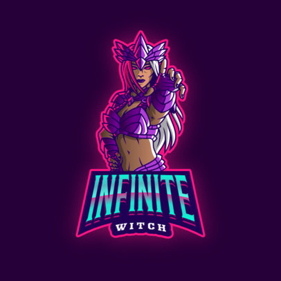 Logo Generator for a Gaming Squad with an Armored Witch Graphic
