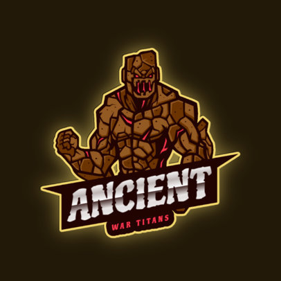 Gaming Logo Maker Featuring a Stone Titan Character 2920g