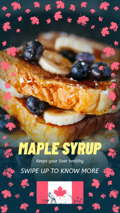 Instagram Story Template Featuring a Frame of Maple Leaves 2051i-2234