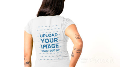 T-Shirt Video of a Tattooed Woman Facing Back 