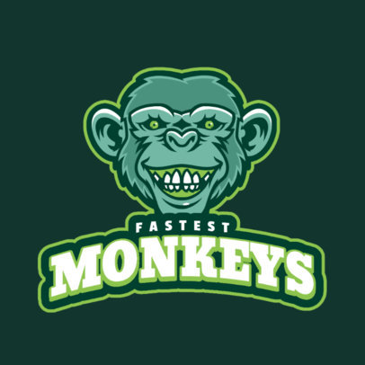 Gaming Logo Maker Featuring a Smiling Monkey 