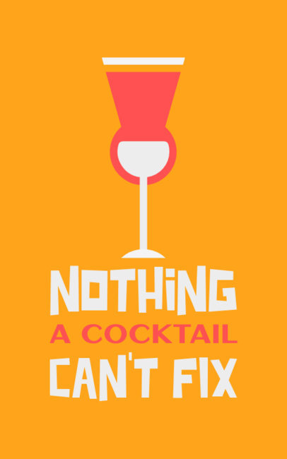 Funny T-Shirt Design Template with a Cocktail Illustration