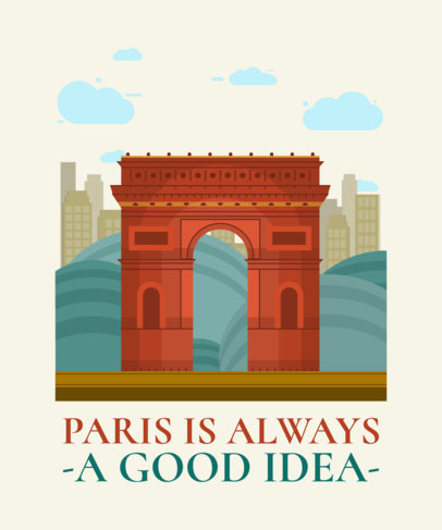 T-Shirt Design Template Featuring Iconic Landscapes