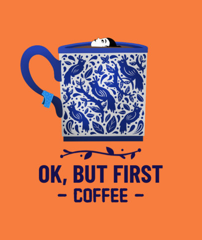 Illustrated Tote Bag Design Creator For a Coffee Enthusiast