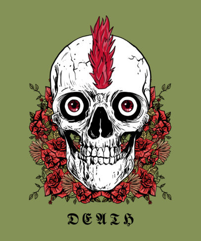 T-Shirt Design Creator Featuring a Skull with a Mohawk