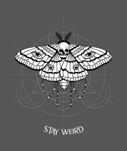 Occultism Tote Bag Design Template Featuring a Butterfly Graphic