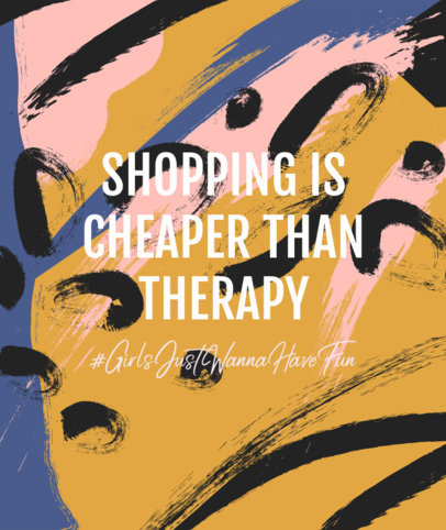 Tote Bag Design Generator Featuring a Funny Shopping Quote