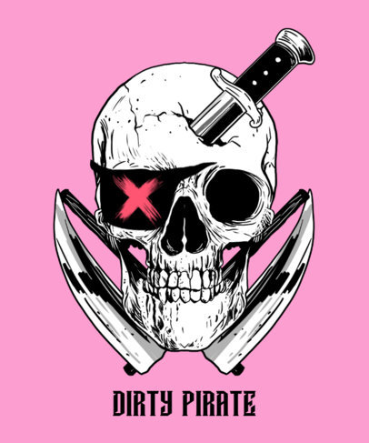 T-Shirt Design Maker Featuring a Stabbed Skull Graphic 2286f