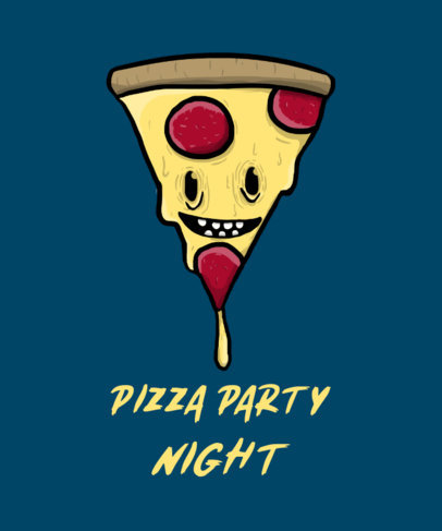 T-Shirt Design Maker Featuring a Cartoonish Pizza Face Graphic