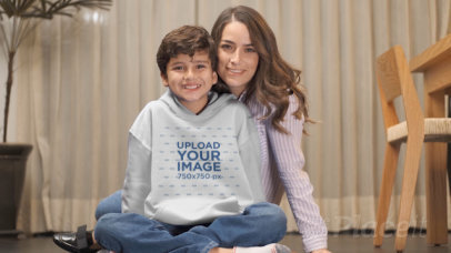 Video of a Boy Wearing a Pullover Hoodie in His House 