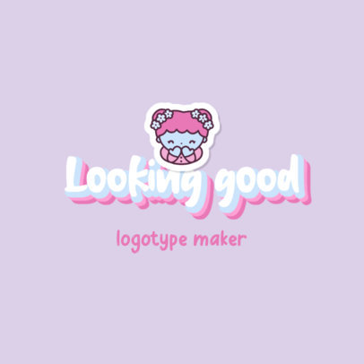 Beauty Brand Logo Maker Featuring a Cartoonish Girl