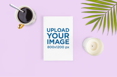 Book Mockup Featuring a Customizable Texture Background 2897