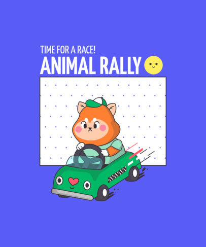 T-Shirt Design Maker with a Kawaii-Style Animal in a Taxi