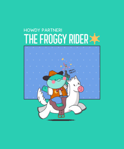 T-Shirt Design Creator with a Kawaii-Style Cowboy Frog