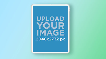 Illustrated Mockup Featuring an iPad Screen and a Gradient Background 2961