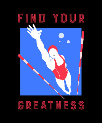 T-Shirt Design Maker Featuring an Olympic Swimmer 
