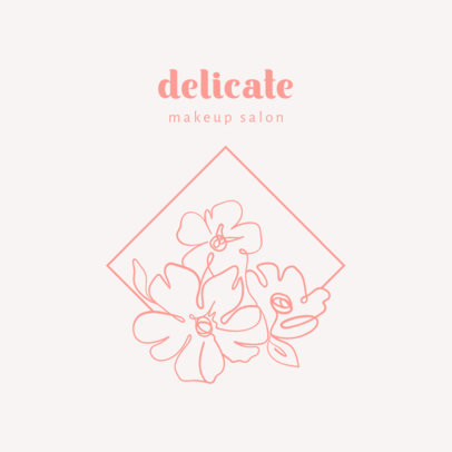 Makeup Salon Logo Generator with Delicate Flower Graphics
