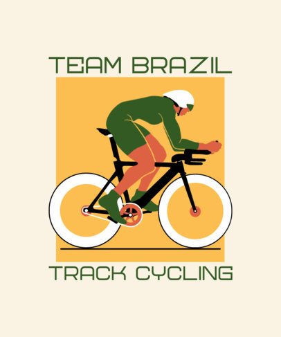 Olympics T-Shirt Design Template Featuring a Cyclist 