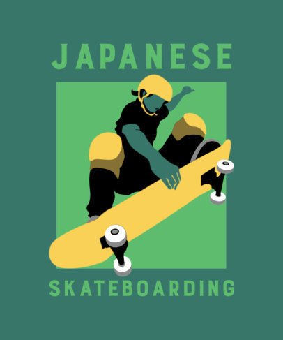 Olympic Skateboarding T-Shirt Design Template 