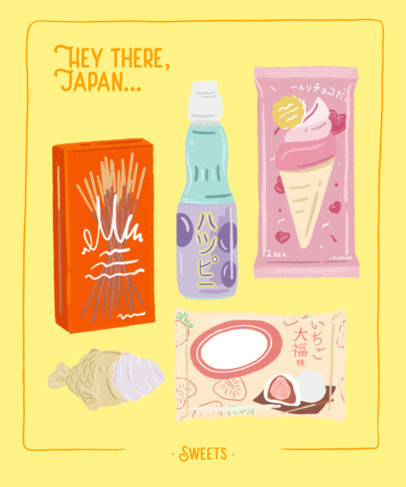 T-Shirt Design Generator with Japanese Food Products