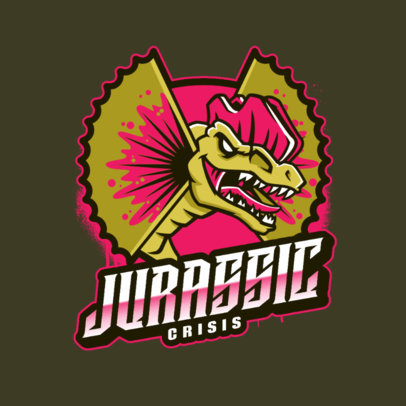 Gaming Logo Template with a Dinosaur Graphic 