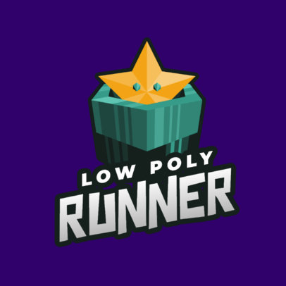 Gaming Logo Template for Speedrun Gamers Featuring a Low Poly Styled Graphic
