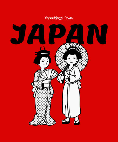 T-Shirt Design Generator Featuring Japanese Geishas