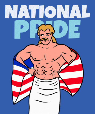 T-Shirt Design Maker Featuring a Proud American Wrestler 2279h