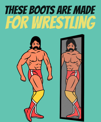 T-Shirt Design Template Featuring a Wrestling Pun Quote 