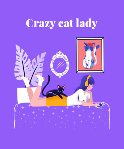 Illustrated T-Shirt Design Generator for Cat Enthusiasts 