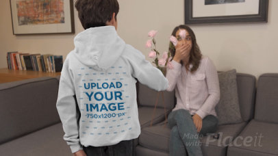 Hoodie Video of a Kid Surprising His Mom with Roses