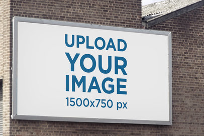 Mockup of a Billboard on a Brick Wall