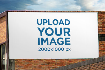 Mockup of a Billboard Placed on a Brick Wall