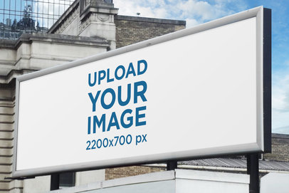 Mockup of a Billboard Placed on a Roof 
