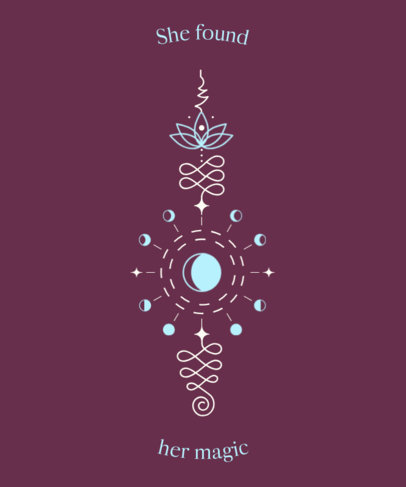 T-Shirt Design Template with a Simple Esoteric Illustration