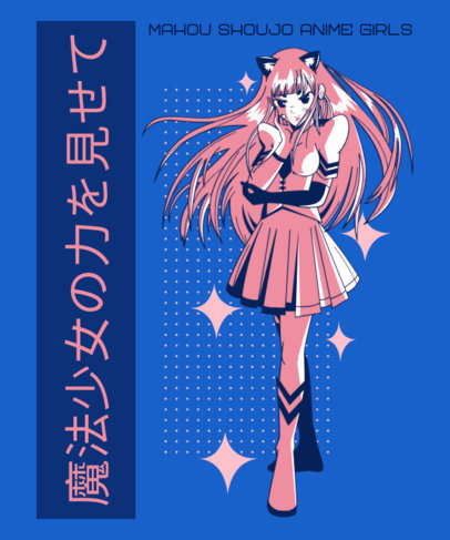 T-Shirt Design Maker Featuring Anime Girl Illustrations