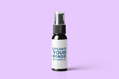 Cosmetic Mockup Featuring a Small Plastic Bottle with a Customizable Background