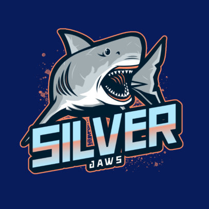 Gaming Logo Template Featuring a White Shark Graphic 2975a