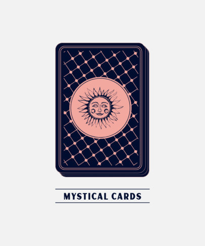 Occultism-Themed T-Shirt Design Template Featuring Tarot Decks
