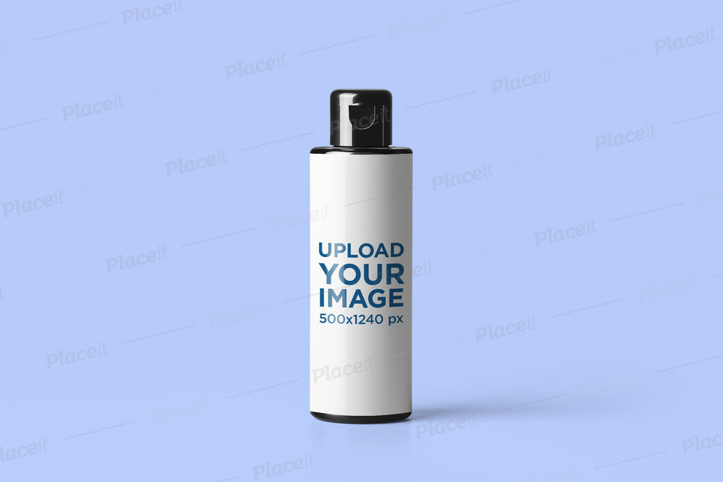 Cosmetic Bottle Mockup Featuring a Plain Color Backdrop