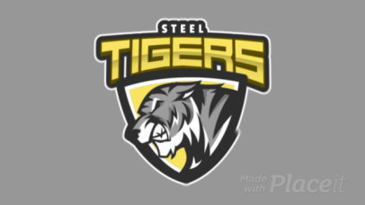 Animated Sports Logo Template with a Fierce Tiger Illustration