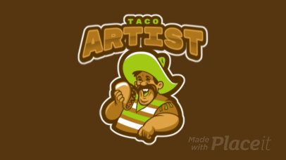 Logo Template Featuring an Animated Man Eating a Taco 484u-2964